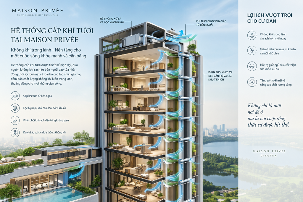 Hệ Thống Cấp Khí Tươi Tại Maison Privée – Nâng Tầm Chất Lượng Không Khí Trong Không Gian Sống