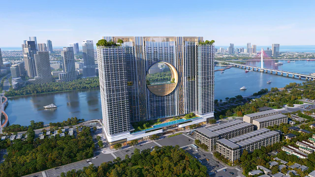 Việt Nam sắp có tòa tháp cao 183m với "Cổng Trăng" khổng lồ khoét giữa thân, bên dưới là sân khấu ngoài trời gần 20.000 chỗ hướng ra sông Hàn- Ảnh 4.