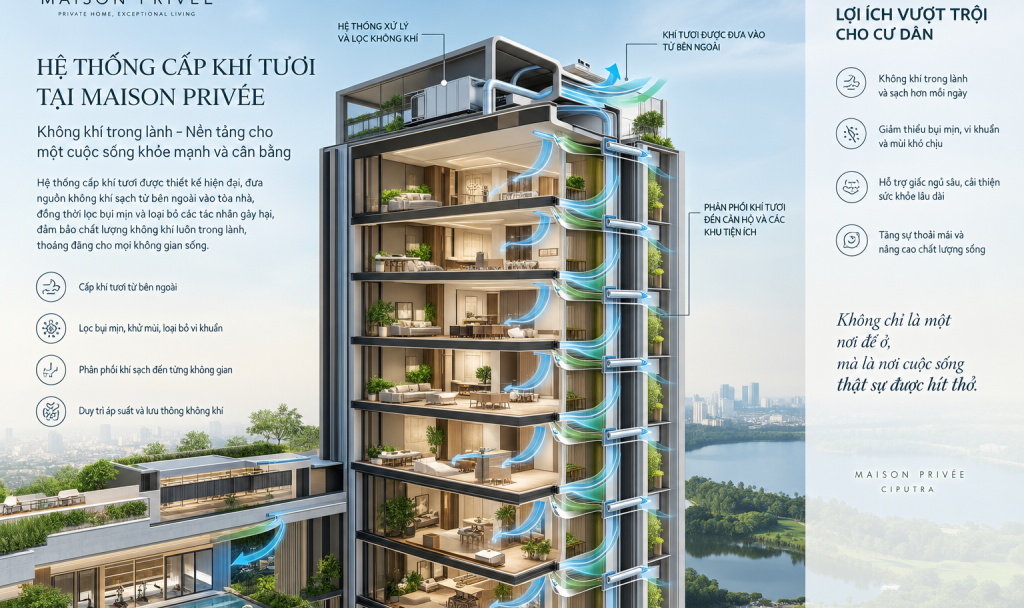 Hệ Thống Cấp Khí Tươi Tại Maison Privée – Nâng Tầm Chất Lượng Không Khí Trong Không Gian Sống