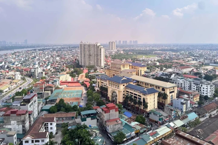 Một phần khu vực phường Vĩnh Hưng nhìn từ phía cầu Vĩnh Tuy tháng 10/2026. Ảnh: Việt Hưng